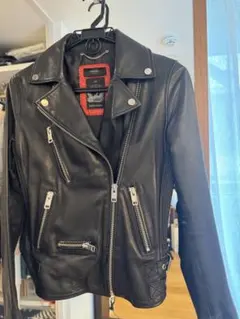 DIESEL ブラック ダブルライダースジャケット　レディース