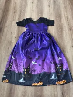 ハロウィン紫色ドレス 半袖