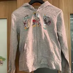 GAP キッズ スパンコールロゴ ジップアップパーカー