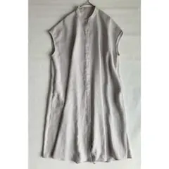 anyFAM エニィファム 洗えるとろみワンピース バンドカラー 前開き