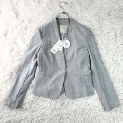 新品✨　B:MING by BEAMS ノーカラージャケット S 洗える グレーのサムネイル