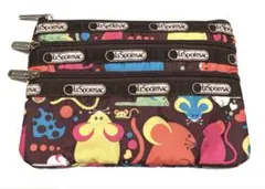 LeSportsac レスポ3zipポーチ マウス ネズミ　ハート　チーズ