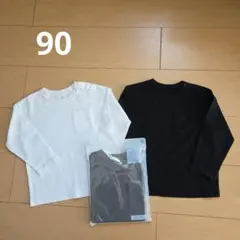 【90】GU コットンクルーネックT 3枚セット