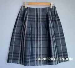 シルク混❤️BURBERRY LONDON ロングスカート ノバチェック リネン