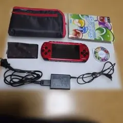 (ジャンク品) PSP-3000 レッド/ブラック　充電器・ゲームソフト付き