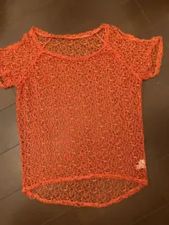 ROSE fanfanオレンジ メッシュ 半袖 トップスのサムネイル