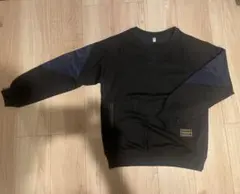 新品未使用 黒のクルーネックトレーナー ネイビー切り替え