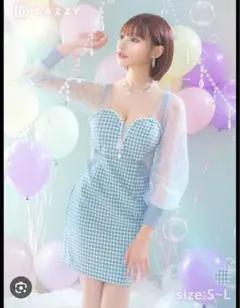 DAZZY 水色 ブルー青色　ドレス　キャバドレス　シースルー　タイト