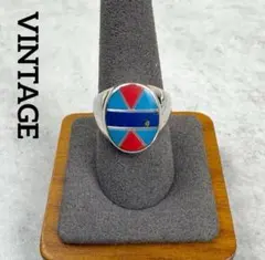 VINTAGE インディアンジュエリー インレイマルチカラーリング