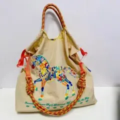 【新品未使用Ball & Chain 刺繍 エコバッグ ストラップ付き