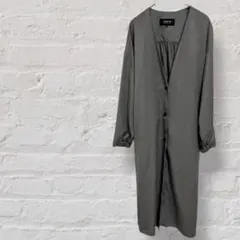 【コムサイズム】ドロップショルダー ライトコート ノーカラー サイズ9 2107