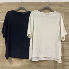 UNIQLO 半袖トップス ネイビー ホワイト XXL 2色セット