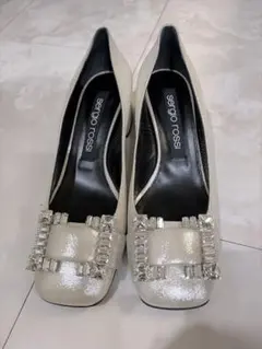 セルジオロッシ☆ビジューチャンキーパンプス希少40美品プリンセスパンプス