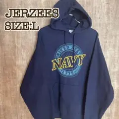 JERZEES ジャージーズ プルオーバーパーカー ネイビー L NAVY