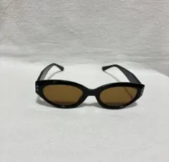 サングラス Y2K キャットアイ ブラウン UV400 横長 小顔 茶 オーバル