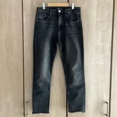 ZARA デニムパンツ　グレーブラックウォッシュデニム　28
