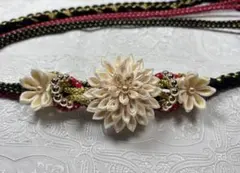 新品 振袖用 帯締め 帯〆 つまみ細工 剣菊 正絹 成人式 結婚式 つまみ