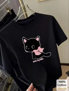 レディース半袖漫画プリントTシャツ、のサムネイル