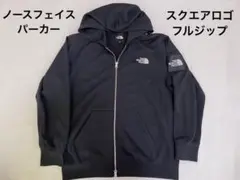 ノースフェイスパーカー　フーディ　スクエアロゴフルジップ　メンズM