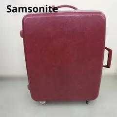 和装にも合う！Samsonite 幅薄キャリーケース ボルドー　革張り風のサムネイル