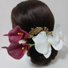 髪飾り 6パーツ　成人式　卒業　ヘッドドレス