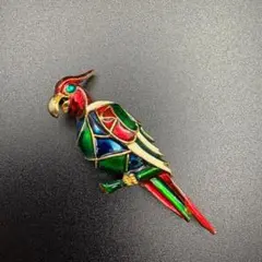 A26 ヴィンテージ ブローチ 鳥 バード アニマル 動物 エナメル ゴールド