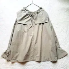 CLANEクラネ ビッグカラーブラウス 2WAY BAB TOPS　リボン　綿のサムネイル