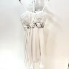 白 ビジュー付き キャミドレス パーティー 二次会