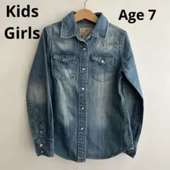 キッズ ラルフローレン 7才 デニム シャツ 女の子 115 120 125