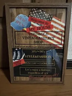 ハンドメイド　カフェ風ポスター　ルート66 アメリカン雑貨