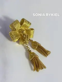 SONIA RYKIEL リボン タッセル ブローチ ゴールドのサムネイル