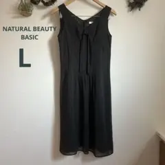 NATURAL BEAUTY BASIC ノースリーブ ドット柄ワンピース