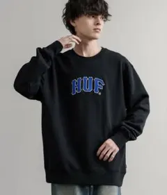 HUF ブラック ロゴ スウェット
