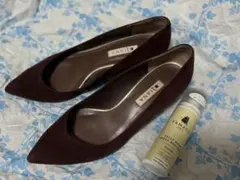 ダイアナ　DIANA ボルドー　スエード　パンプス　25 24.5 FAMACO