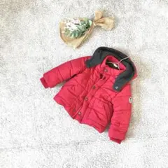 A3247【プティマイン】中綿コート/ボタン付き/フード取り外し可/90S