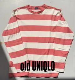 90s old UNIQLO サーモンピンク　ボーダー