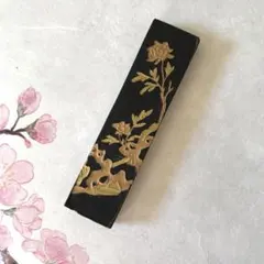 【中国名墨】花図 蒼珮室主人製 胡開文 古墨　未使用 箱無