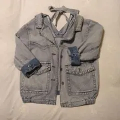 w closet ライトブルー デニムジャケット オーバーサイズ　リボン付き