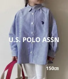 U.S. POLO ASSN 刺繍ストライプオーバーシャツ　フォーマル　150