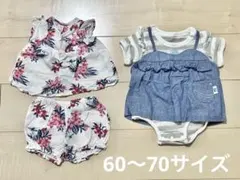 花柄セットアップ　ロンパースセット