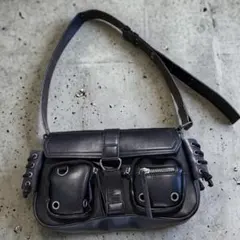 00s grunge Leather y2k shoulder bag