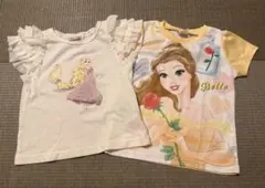 セット特価！！ディズニープリンセスラプンツェル＆ベルTシャツ2枚セット100cm