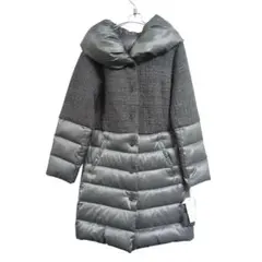 美品✨自由区 ロングダウンコート イタリア生地リモンタ ヘリンボーン 