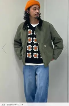 レア！綺麗　CPCM 襟コーデュロイワークジャケット　アメカジ　カーキー