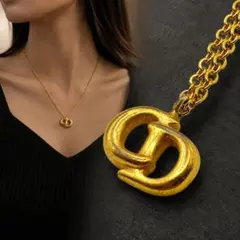 【Dior】CDロゴ ネックレス ゴールド 新品社外チェーン 583のサムネイル