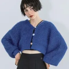 PAGEBOY シャインフェザーショート カーディガン ラメ