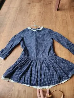 Polo Ralph Lauren 紺色 ワンピース 4/4T 小柄模様 長袖