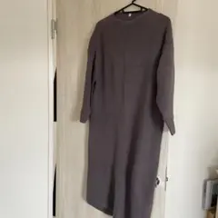 グレー ニットワンピース M-L
