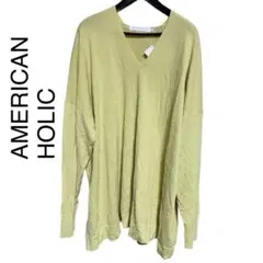 【新品未使用】AMERICAN HOLIC Vネック ニット イエロー M