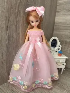 リカちゃん　ブライス　ハンドメイド服　ドレスB128